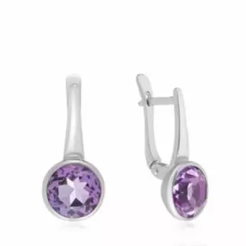 Серебряные серьги с аметистами