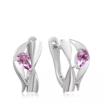 Серебряные серьги с аметистами