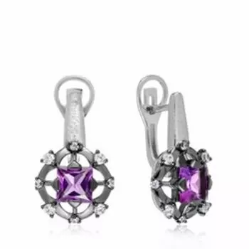 Серебряные серьги с аметистами