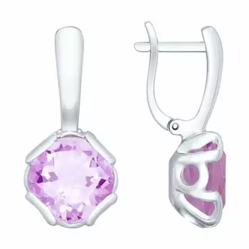 Серебряные серьги с аметистами