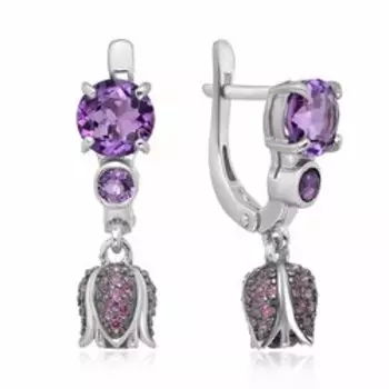 Серебряные серьги с аметистами