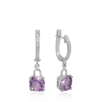 Серебряные серьги с аметистами
