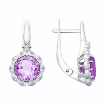 Серебряные серьги с аметистами
