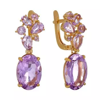 Серебряные серьги с аметистами