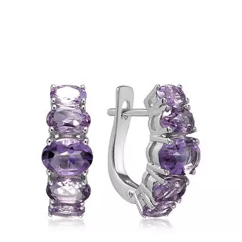 Серебряные серьги с аметистами