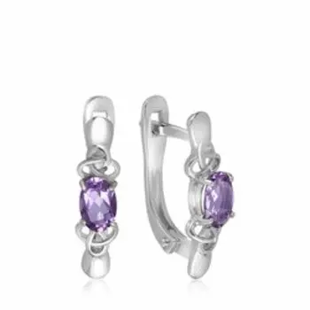 Серебряные серьги с аметистами