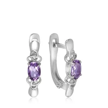 Серебряные серьги с аметистами