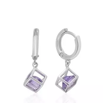 Серебряные серьги с аметистами