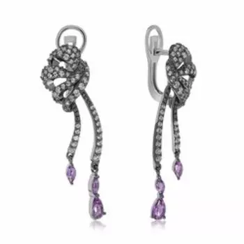 Серебряные серьги с аметистами