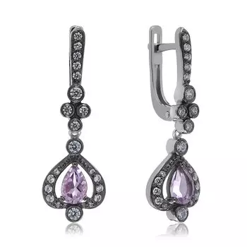 Серебряные серьги с аметистами