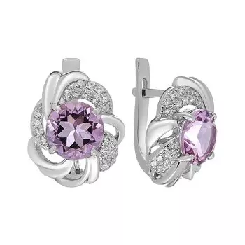 Серебряные серьги с аметистами