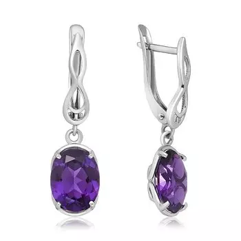 Серебряные серьги с аметистами