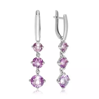 Серебряные серьги с аметистами