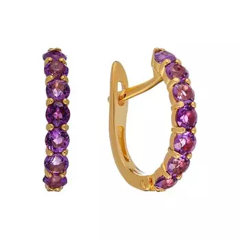 Серебряные серьги с аметистами