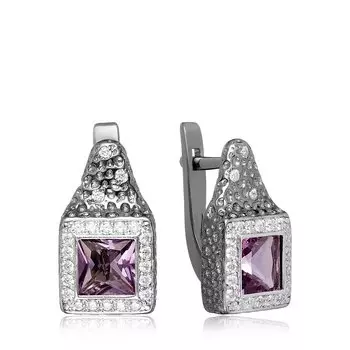 Серебряные серьги с аметистами
