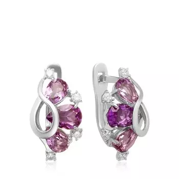Серебряные серьги с аметистами