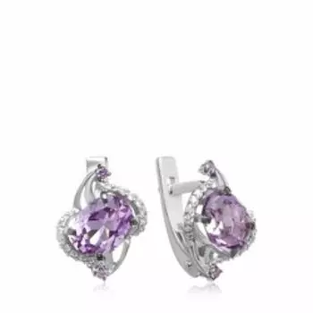 Серебряные серьги с аметистами