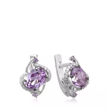 Серебряные серьги с аметистами