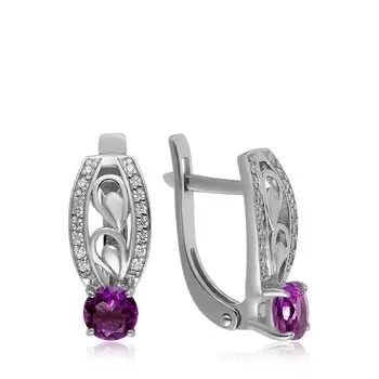 Серебряные серьги с аметистами