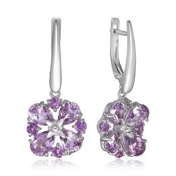 Серебряные серьги с аметистами