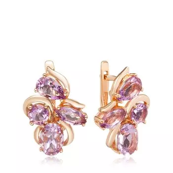 Серебряные серьги с аметистами