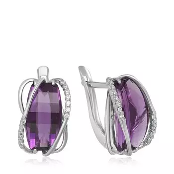 Серебряные серьги с аметистами