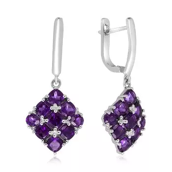 Серебряные серьги с аметистами