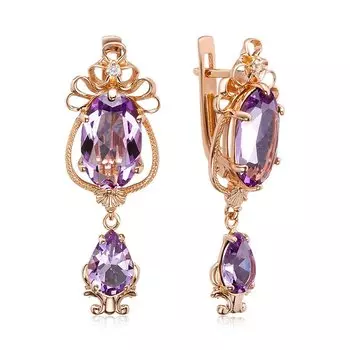 Серебряные серьги с аметистами