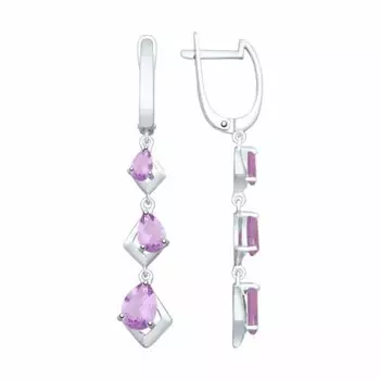 Серебряные серьги с аметистами