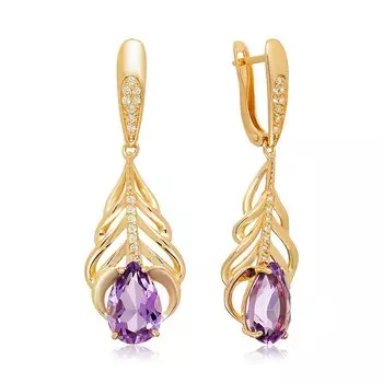 Серебряные серьги с аметистами