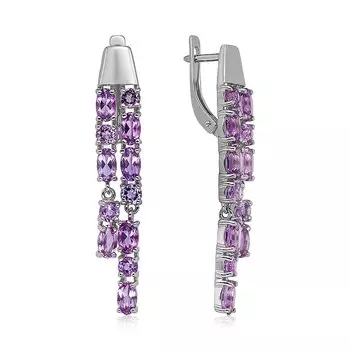 Серебряные серьги с аметистами