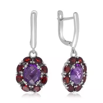Серебряные серьги с аметистами