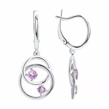 Серебряные серьги с аметистами