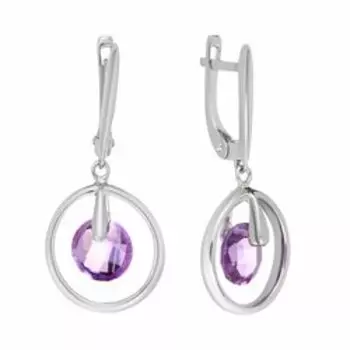 Серебряные серьги с аметистами