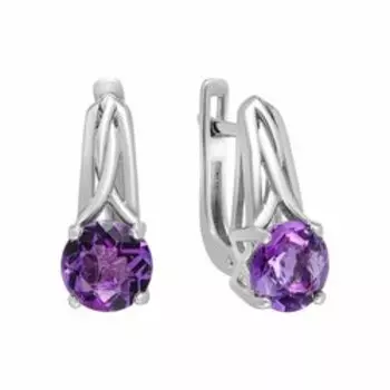 Серебряные серьги с аметистами