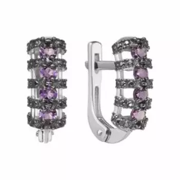 Серебряные серьги с аметистами