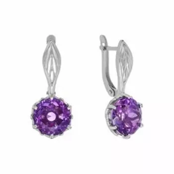Серебряные серьги с аметистами