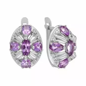 Серебряные серьги с аметистами