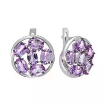 Серебряные серьги с аметистами