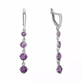 Серебряные серьги с аметистами