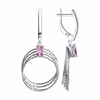 Серебряные серьги с аметистами