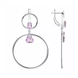 Серебряные серьги с аметистами