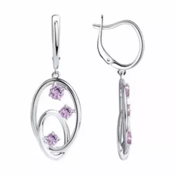 Серебряные серьги с аметистами