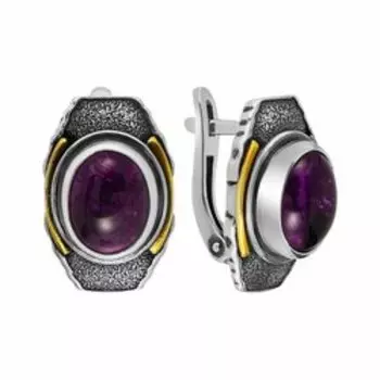 Серебряные серьги с аметистами