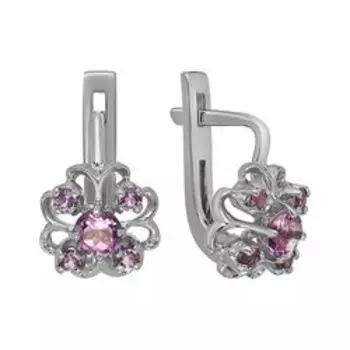 Серебряные серьги с аметистами