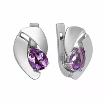 Серебряные серьги с аметистами