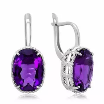 Серебряные серьги с аметистами