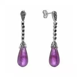 Серебряные серьги с аметистами