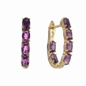 Серебряные серьги с аметистами