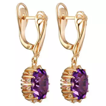 Серебряные серьги с аметистами и белыми топазами